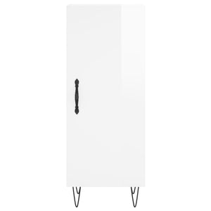 vidaXL Highboard High Gloss White 34.5x34x180 cm Engineered Wood