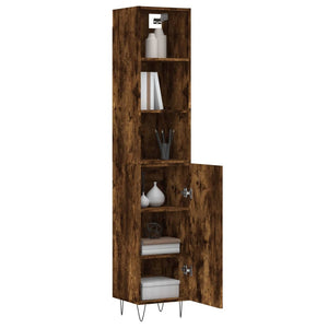 vidaXL Highboard Smoked Oak 34.5x34x180 cm Engineered Wood