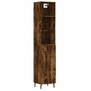 vidaXL Highboard Smoked Oak 34.5x34x180 cm Engineered Wood