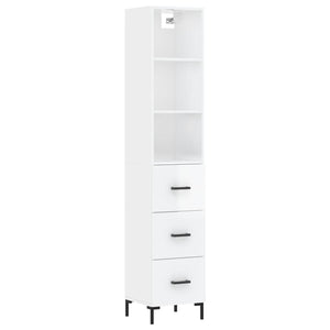 vidaXL Highboard High Gloss White 34.5x34x180 cm Engineered Wood