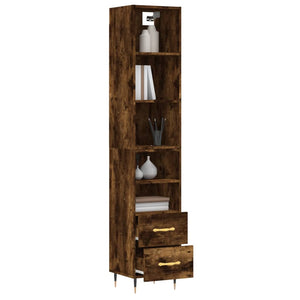 vidaXL Highboard Smoked Oak 34.5x34x180 cm Engineered Wood