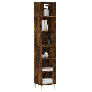 vidaXL Highboard Smoked Oak 34.5x32.5x180 cm Engineered Wood