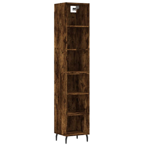 vidaXL Highboard Smoked Oak 34.5x32.5x180 cm Engineered Wood