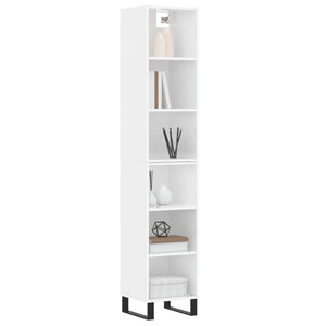 vidaXL Highboard High Gloss White 34.5x32.5x180 cm Engineered Wood