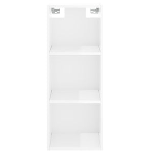 vidaXL Highboard High Gloss White 34.5x32.5x180 cm Engineered Wood