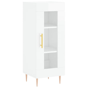 vidaXL Highboard High Gloss White 34.5x34x180 cm Engineered Wood