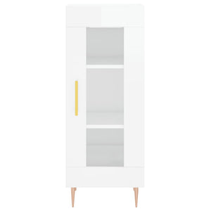 vidaXL Highboard High Gloss White 34.5x34x180 cm Engineered Wood