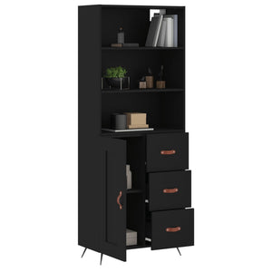 vidaXL Highboard Black 69.5x34x180 cm Engineered Wood