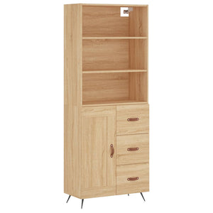 vidaXL Highboard Sonoma Oak 69.5x34x180 cm Engineered Wood