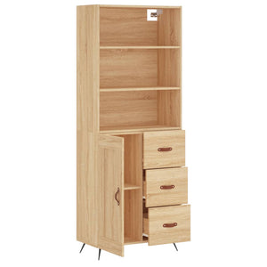 vidaXL Highboard Sonoma Oak 69.5x34x180 cm Engineered Wood