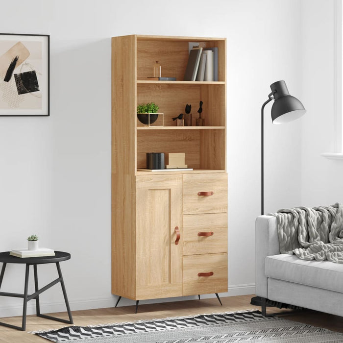 vidaXL Highboard Sonoma Oak 69.5x34x180 cm Engineered Wood