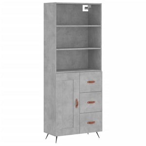 vidaXL Highboard Concrete Grey 69.5x34x180 cm Engineered Wood