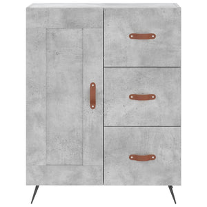 vidaXL Highboard Concrete Grey 69.5x34x180 cm Engineered Wood