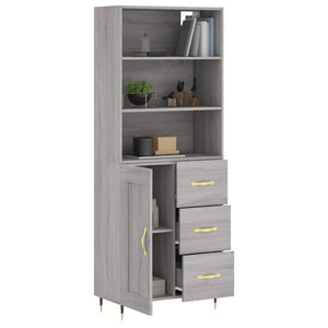 vidaXL Highboard Grey Sonoma 69.5x34x180 cm Engineered Wood