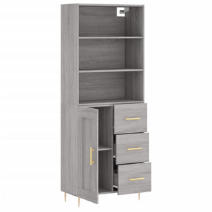 vidaXL Highboard Grey Sonoma 69.5x34x180 cm Engineered Wood