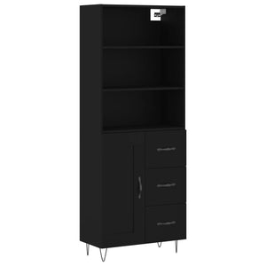 vidaXL Highboard Black 69.5x34x180 cm Engineered Wood