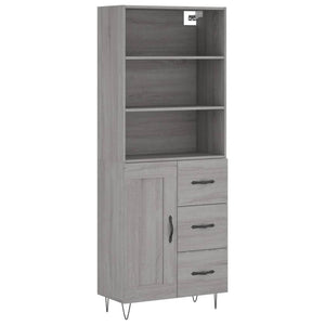 vidaXL Highboard Grey Sonoma 69.5x34x180 cm Engineered Wood