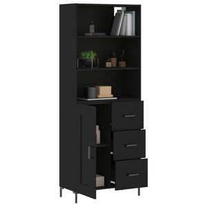 vidaXL Highboard Black 69.5x34x180 cm Engineered Wood