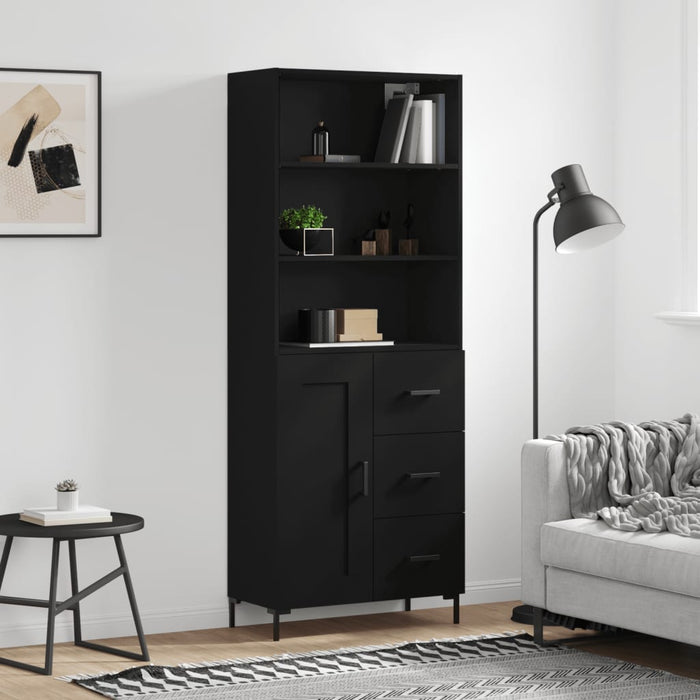 vidaXL Highboard Black 69.5x34x180 cm Engineered Wood