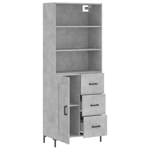 vidaXL Highboard Concrete Grey 69.5x34x180 cm Engineered Wood