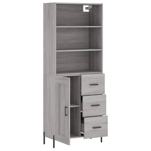 vidaXL Highboard Grey Sonoma 69.5x34x180 cm Engineered Wood