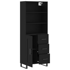 vidaXL Highboard Black 69.5x34x180 cm Engineered Wood