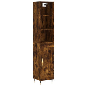 vidaXL Highboard Smoked Oak 34.5x34x180 cm Engineered Wood