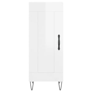 vidaXL Highboard High Gloss White 34.5x34x180 cm Engineered Wood