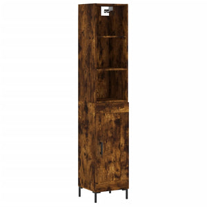 vidaXL Highboard Smoked Oak 34.5x34x180 cm Engineered Wood