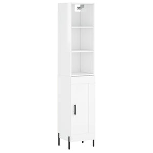 vidaXL Highboard High Gloss White 34.5x34x180 cm Engineered Wood