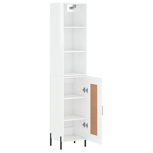 vidaXL Highboard High Gloss White 34.5x34x180 cm Engineered Wood