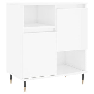 vidaXL Sideboards 2 pcs High Gloss White Engineered Wood