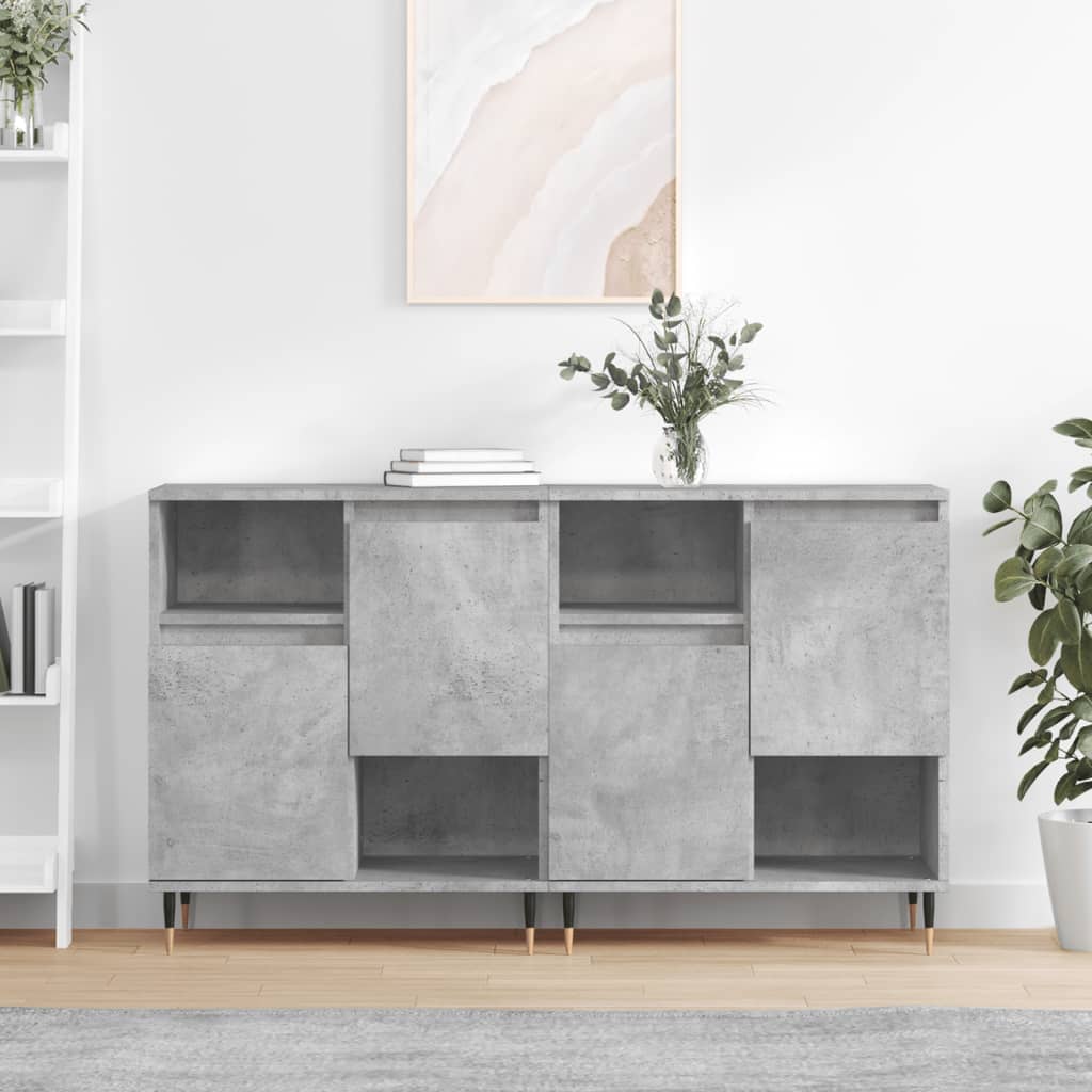 vidaXL Sideboards 2 pcs Concrete Grey Engineered Wood