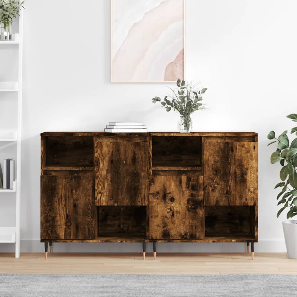 vidaXL Sideboards 2 pcs Smoked Oak Engineered Wood