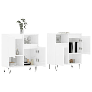 vidaXL Sideboards 2 pcs High Gloss White Engineered Wood