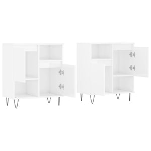 vidaXL Sideboards 2 pcs High Gloss White Engineered Wood