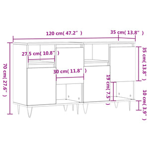 vidaXL Sideboards 2 pcs Concrete Grey Engineered Wood