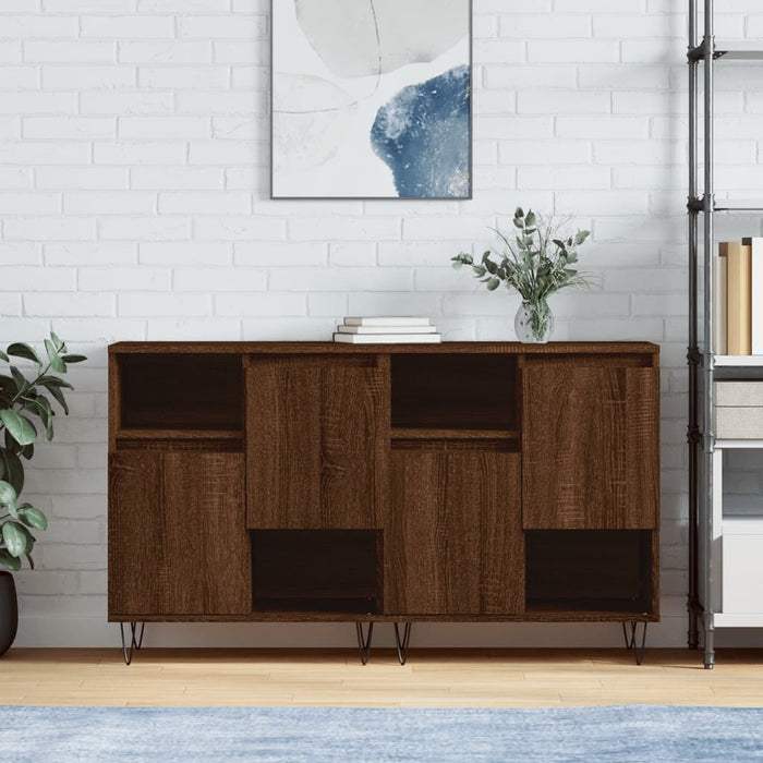 vidaXL Sideboards 2 pcs Brown Oak Engineered Wood