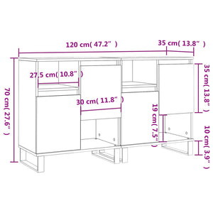 vidaXL Sideboards 2 pcs White Engineered Wood