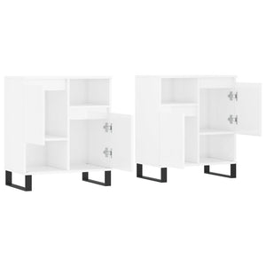 vidaXL Sideboards 2 pcs High Gloss White Engineered Wood