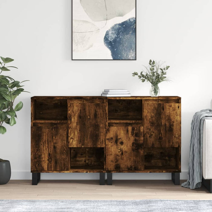 vidaXL Sideboards 2 pcs Smoked Oak Engineered Wood