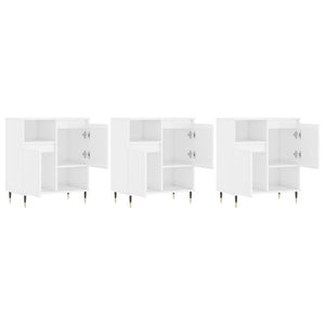 vidaXL Sideboards 3 pcs High Gloss White Engineered Wood