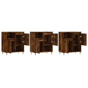 vidaXL Sideboards 3 pcs Smoked Oak Engineered Wood