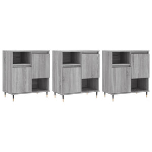 vidaXL Sideboards 3 pcs Grey Sonoma Engineered Wood