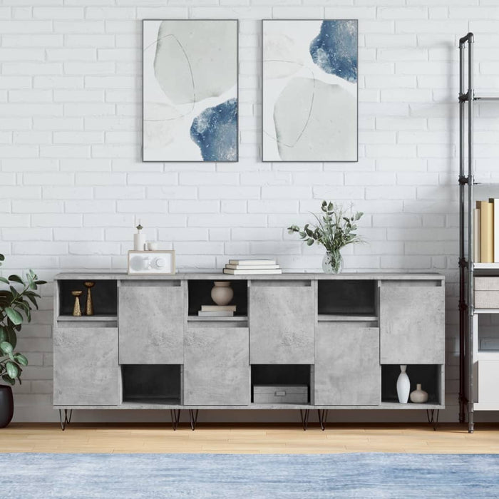 vidaXL Sideboards 3 pcs Concrete Grey Engineered Wood