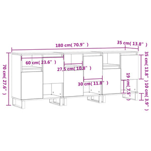 vidaXL Sideboards 3 pcs White Engineered Wood