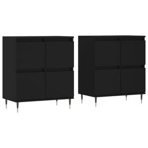 vidaXL Sideboards 2 pcs Black Engineered Wood