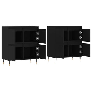 vidaXL Sideboards 2 pcs Black Engineered Wood