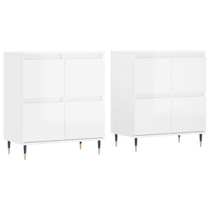 vidaXL Sideboards 2 pcs High Gloss White Engineered Wood