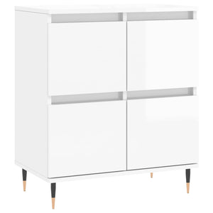 vidaXL Sideboards 2 pcs High Gloss White Engineered Wood